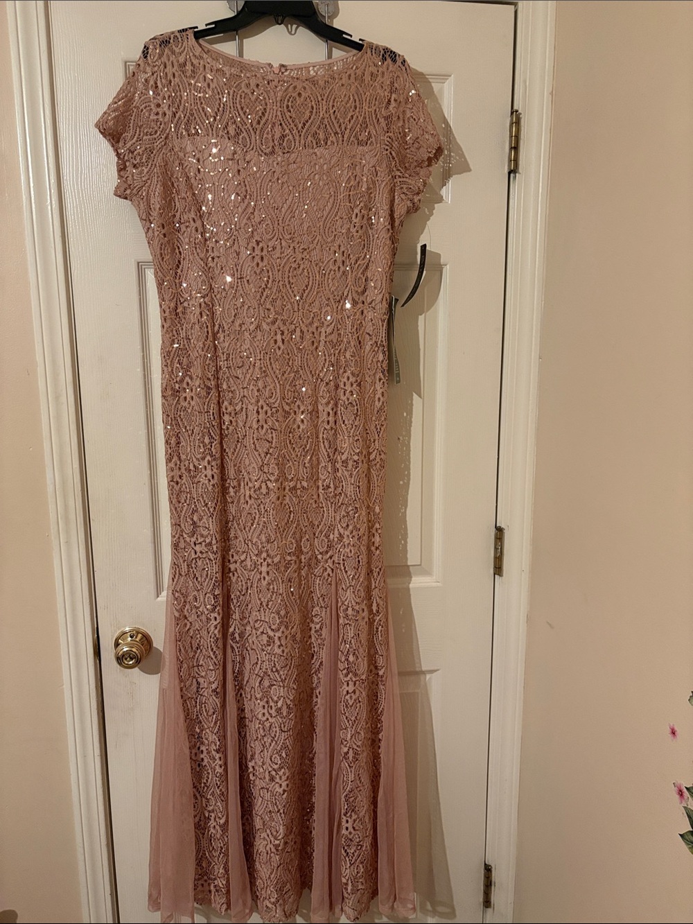 Blush Tag with Blue Accent - Size 16. Brand new without tags.